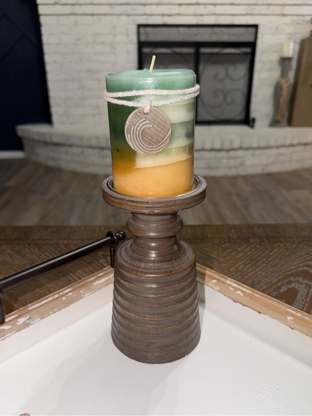 Pier 1 Pillar Candle and Stand